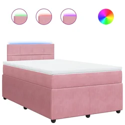 Vidaxl Box spring postelja z vzmetnico roza 120x190 cm žamet