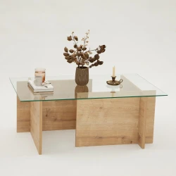 HANAH HOME Escape Klub sto, 105x40x65cm, Hrast