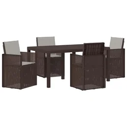 Vrtni set za objed s jastukom 5 pcs Smeđa i svjetlosiva PP