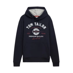 TOM TAILOR Majica  marine / temno rdeča / bela