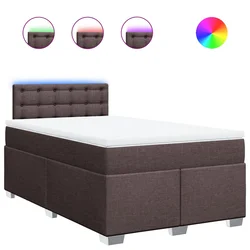 vidaXL vidaXL Box spring postelja z vzmetnico temno rjava 120x190 cm blago, (21305081)