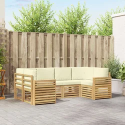 Set vanjskih sofa 6 pcs Bijela i krem 245 x 132,5 x 73 cm
