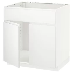 METOD Pod.elem.sudop. i 2vrata/front, bela/Voxtorp matirano bela, 80x60 cm