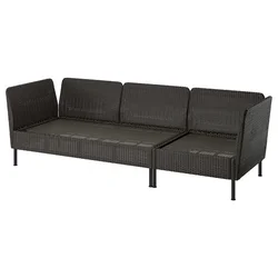 VITTSKÄR Sofa trosed, rukohvati napolju/plastični ratan tamnosiva