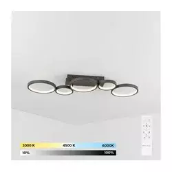 Brilagi - LED prigušiva stropna lampa RINGO LED/34W/230V crna + daljinski upravljač