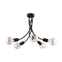 Jupiter 1640 - Luster na stalku LUCE 5xE27/60W/230V crna