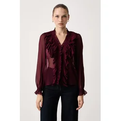 Morgan Bluza 252-CATHY Bordo rdeča Regular Fit