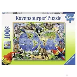 Ravensburger puzzle - Mapa sveta sa zivotinjama