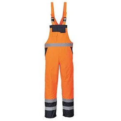 PORTWEST Radne pantalone sa tregerima Contrast S489 postavljene/ narandžasta
