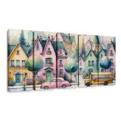 5-delna slika pastelno mestece - 200x100