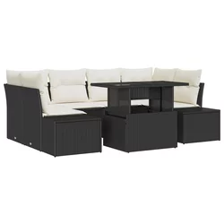 Set sofe s jastukom 7 pcs Crna i Krema poliratan