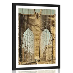Plakat s paspartujem Manhattanski most v New Yorku - 30x45 no frame