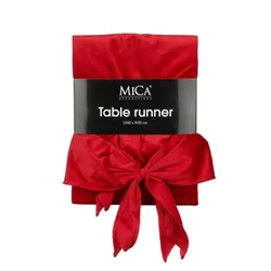 Mica Decorations Namizni tekač s pentljo 240 cm x 35 cm rdeč