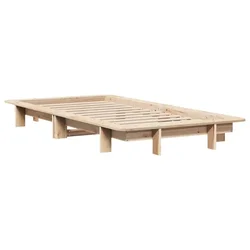 Vidaxl Posteljni okvir brez vzmetnice 90x190 cm trdna borovina