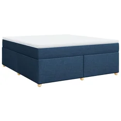 Vidaxl Box spring postelja z vzmetnico modra 180x200 cm blago