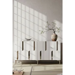 Hanah Home komoda Nota 150, 150 cm, bela / srebrna
