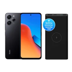 Xiaomi Redmi 12 Mobilni telefon 8GB/256GB, Midnight Black + Xiaomi Eksterna baterija 10W, 10000mAh, Crna