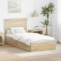 Krevet s od storage Sonoma hrast 90 x 200 cm Konstruirano drvo