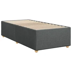 Vidaxl Posteljni okvir brez vzmetnice temno siv 90x200 cm blago