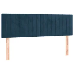 Vidaxl Posteljno vzglavje temno modra 144x5x78/88 cm žamet