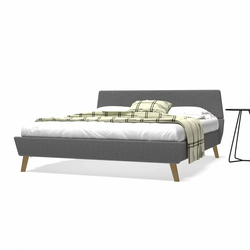 vidaXL posteljni okvir z letvenim dnom blago 160x200 cm svetlo siv
