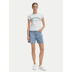 Calvin Klein Jeans Majica  smaragd / bela