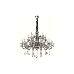 Ideal Lux - Kristalni luster na lancu COLOSSAL 15xE14/40W/230V prečnik 95 cm siva