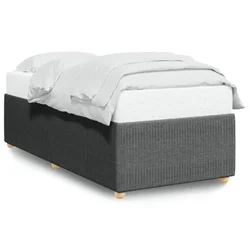 Vidaxl Posteljni okvir brez vzmetnice temno siv 90x200 cm blago