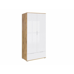 Garderoba Boston AL111 Wotan hrast, Sjajno bijela, 195x91x57cm, Porte guardarobaVrata garderobe: Klasična vrata