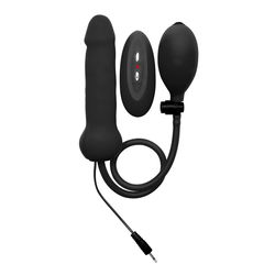 Shots Inflatable Vibrating Silicone Intimate Device Black 22 cm OUC176A