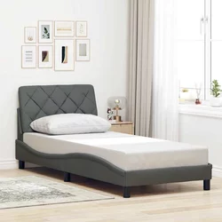 vidaXL Posteljni okvir brez vzmetnice temno siv 90x190 cm blago