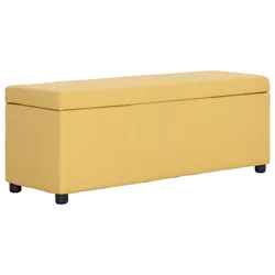 Klupa s pretincem za pohranu 116 cm žuta poliesterska