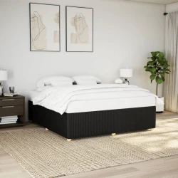 vidaXL Posteljni okvir brez vzmetnice črn 180x200 cm blago