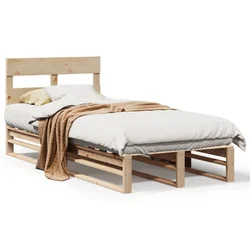 Vidaxl Posteljni okvir brez vzmetnice 90x190 cm trdna borovina