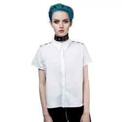 Ženska Majica DISTURBIA - Abstract Crop - Bela - SS1824W