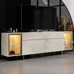 HANAH HOME TV polica Zenith Travertine Gold