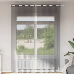 Voile zavjese s ušicama 2 kom tamnosive 140x260 cm