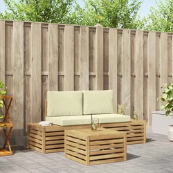 Set vanjskih sofa s jastukom Bijela 59 x 59 x 37 cm Poliester
