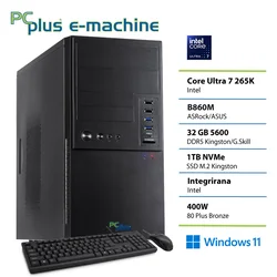 PCPLUS e-machine Core Ultra 7 265K 32GB 1TB SSD Windows 11 Pro tipkovnica miška namizni računalnik