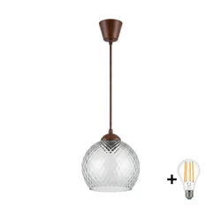 Brilagi - LED luster na sajli R GLASS 1xE27/60W/230V prečnik 25 cm braon/dimno siva