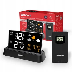 shumee Vremenska postaja Webber WS206 DCF, zunanji termometer, tlak, budilka, POG