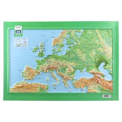 Statovac Zidna karta Evropa, Reljefasta, A3, Zelena