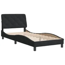 Vidaxl Posteljni okvir brez vzmetnice črn 90x190 cm žamet