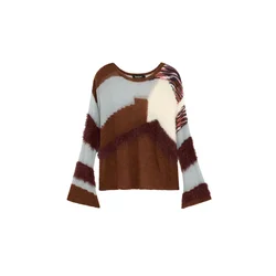 Desigual Pulover modra/rjava/bela