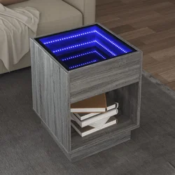 Stolić s beskonačnim LED svjetlima boja hrasta 40x40x50 cm