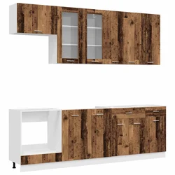Kuhinjska jedinica LYON 8 pcs Staro drvo Konstruirano drvo