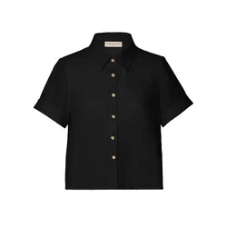 Anse Victorin Bluza Sarah Linen črna