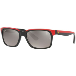 RAY-BAN Ferrari Muške naočare za sunce 0RB4393M F6015J 56, Polarizovane, Crno-crvene