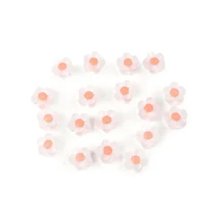 Plastične kroglice cvet mat O13 mm - losos (10 g)