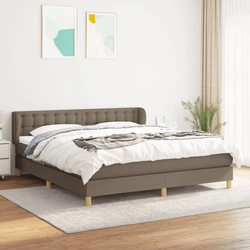 shumee Box spring postelja z vzmetnico taupe 180x200 cm blago